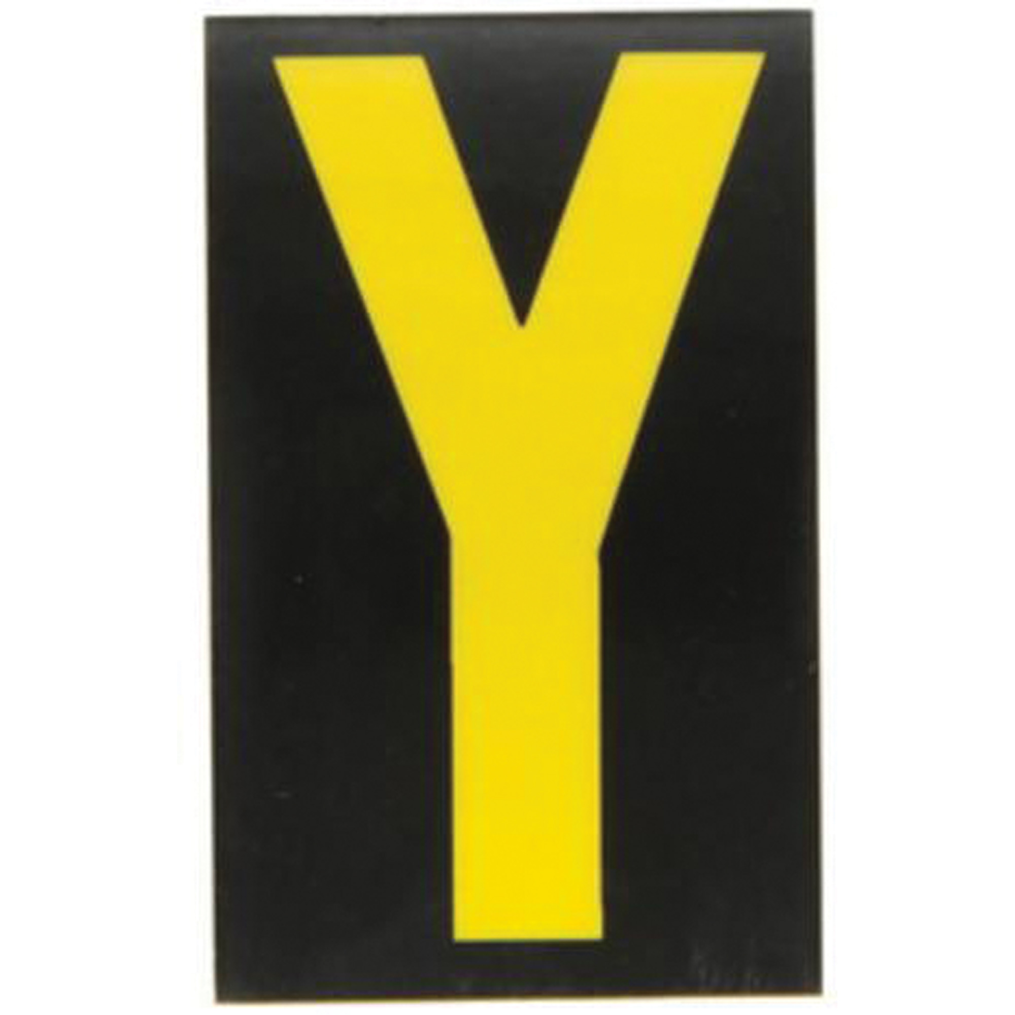 Étiquettes de lettres & chiffres réfléchissants individuels, Y, 2-1/2" h, Jaune sur noir