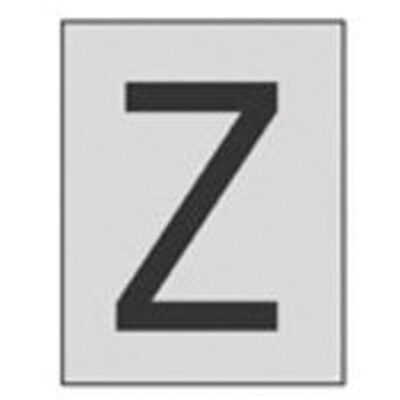 Étiquettes de lettres & chiffres réfléchissants individuels, Z, 1" h, Noir sur argent