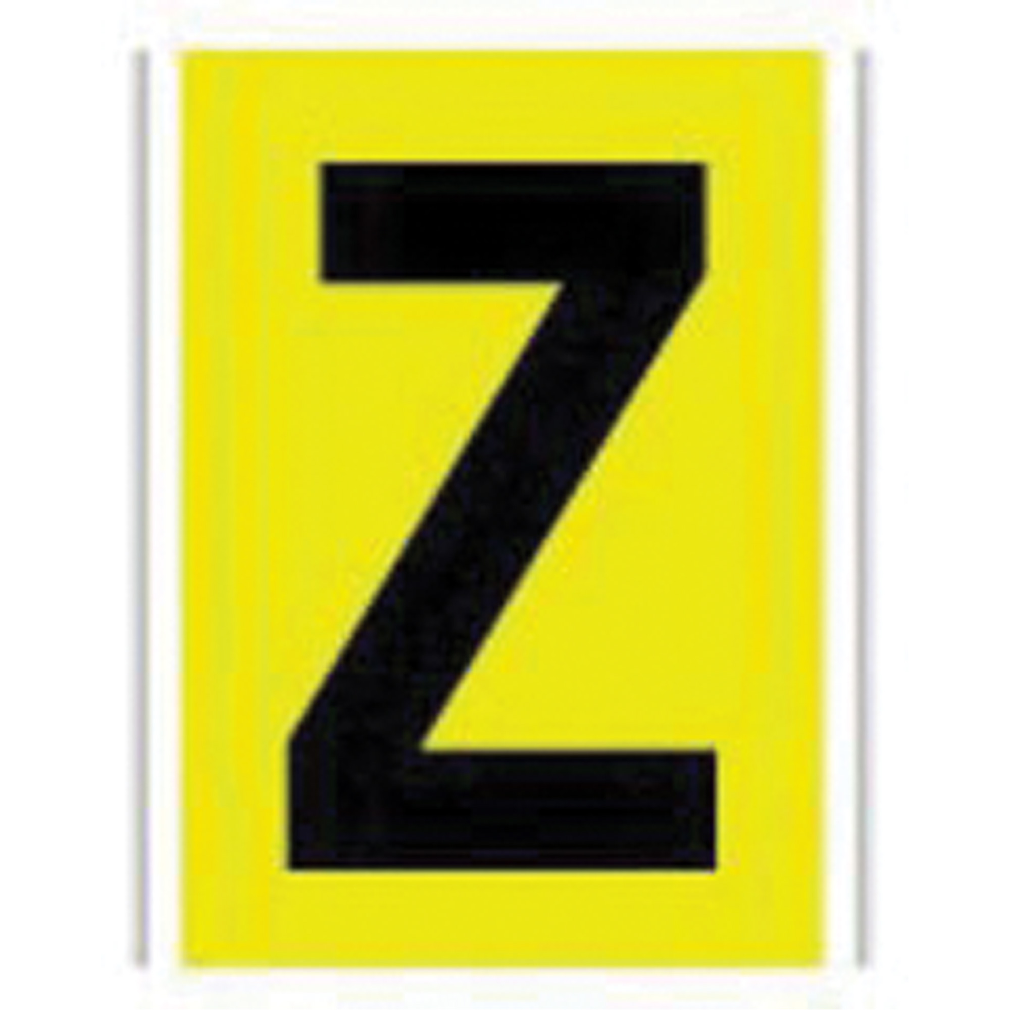 Étiquettes de lettres & chiffres réfléchissants individuels, Z, 1" h, Noir sur jaune