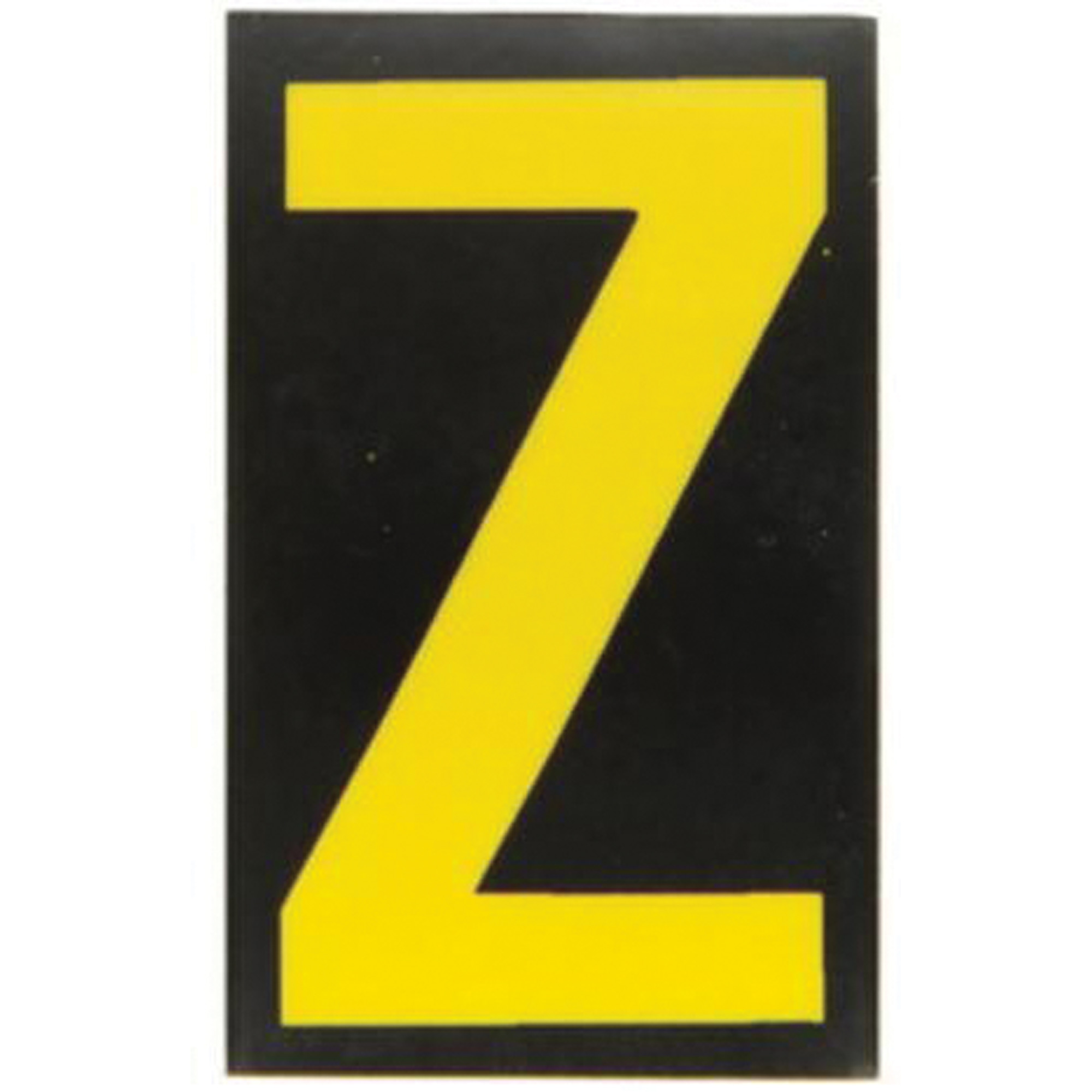 Étiquettes de lettres & chiffres réfléchissants individuels, Z, 2-1/2" h, Jaune sur noir