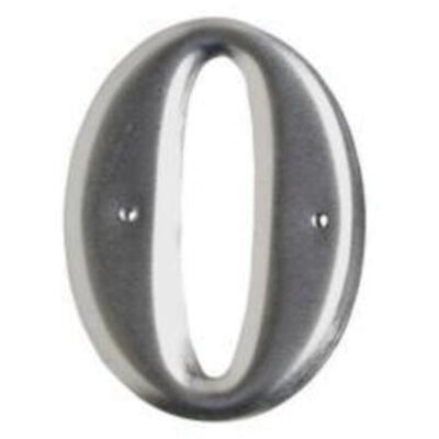 Étiquettes de lettres et chiffres embossés en aluminium, 0, 3" h, Argent