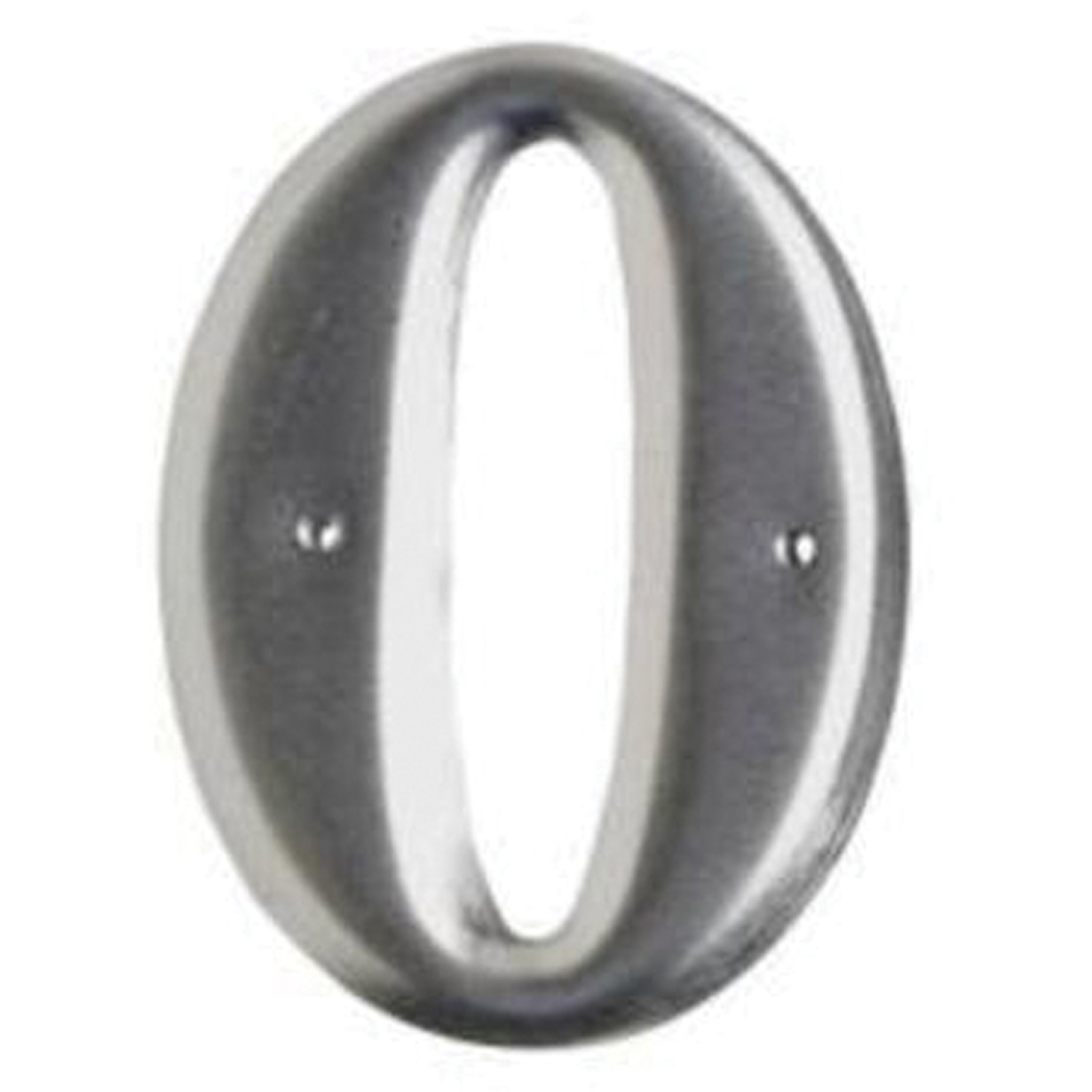 Étiquettes de lettres et chiffres embossés en aluminium, 0, 3" h, Argent