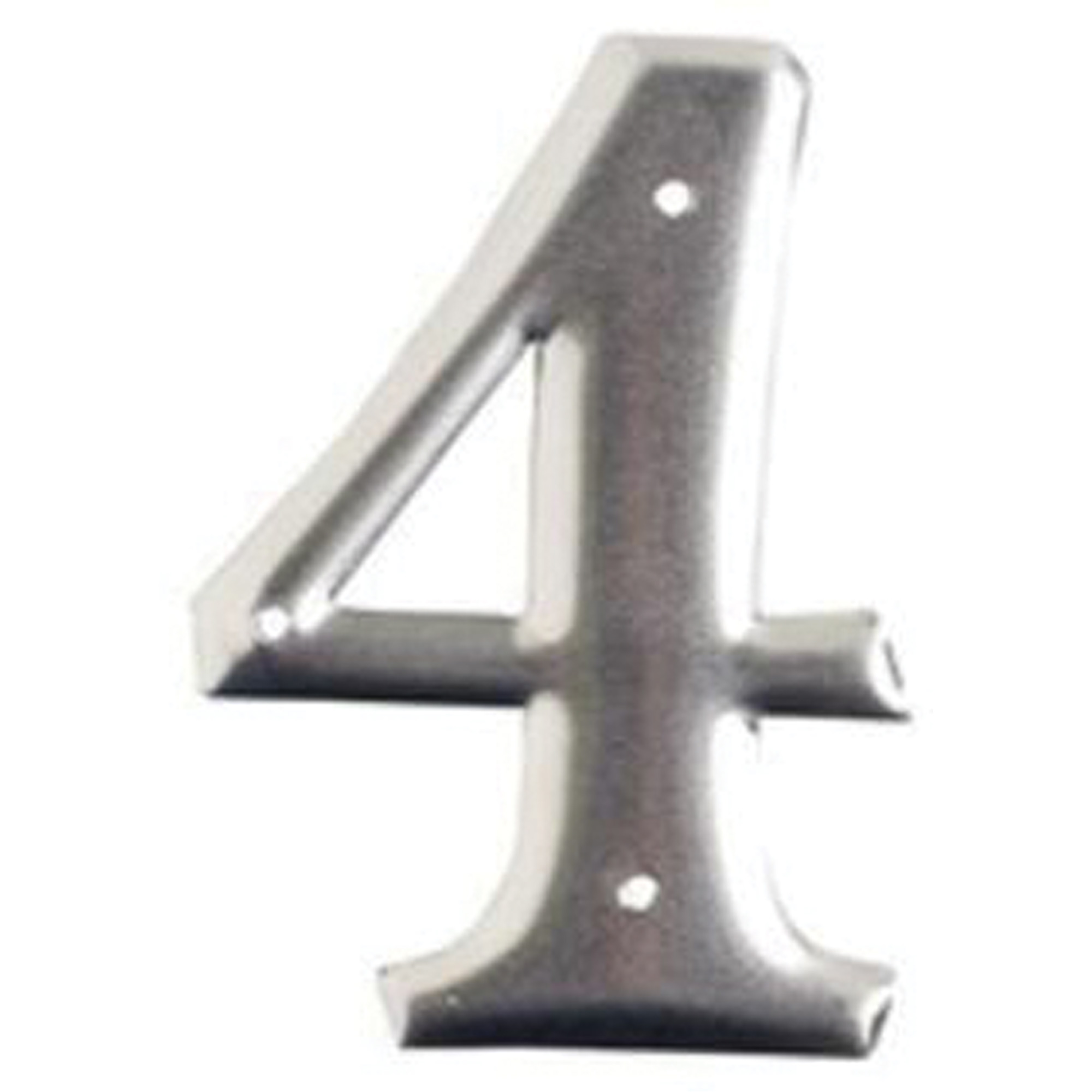 Étiquettes de lettres et chiffres embossés en aluminium, 4, 3" h, Argent