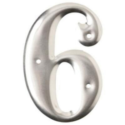 Étiquettes de lettres et chiffres embossés en aluminium, 6, 3" h, Argent