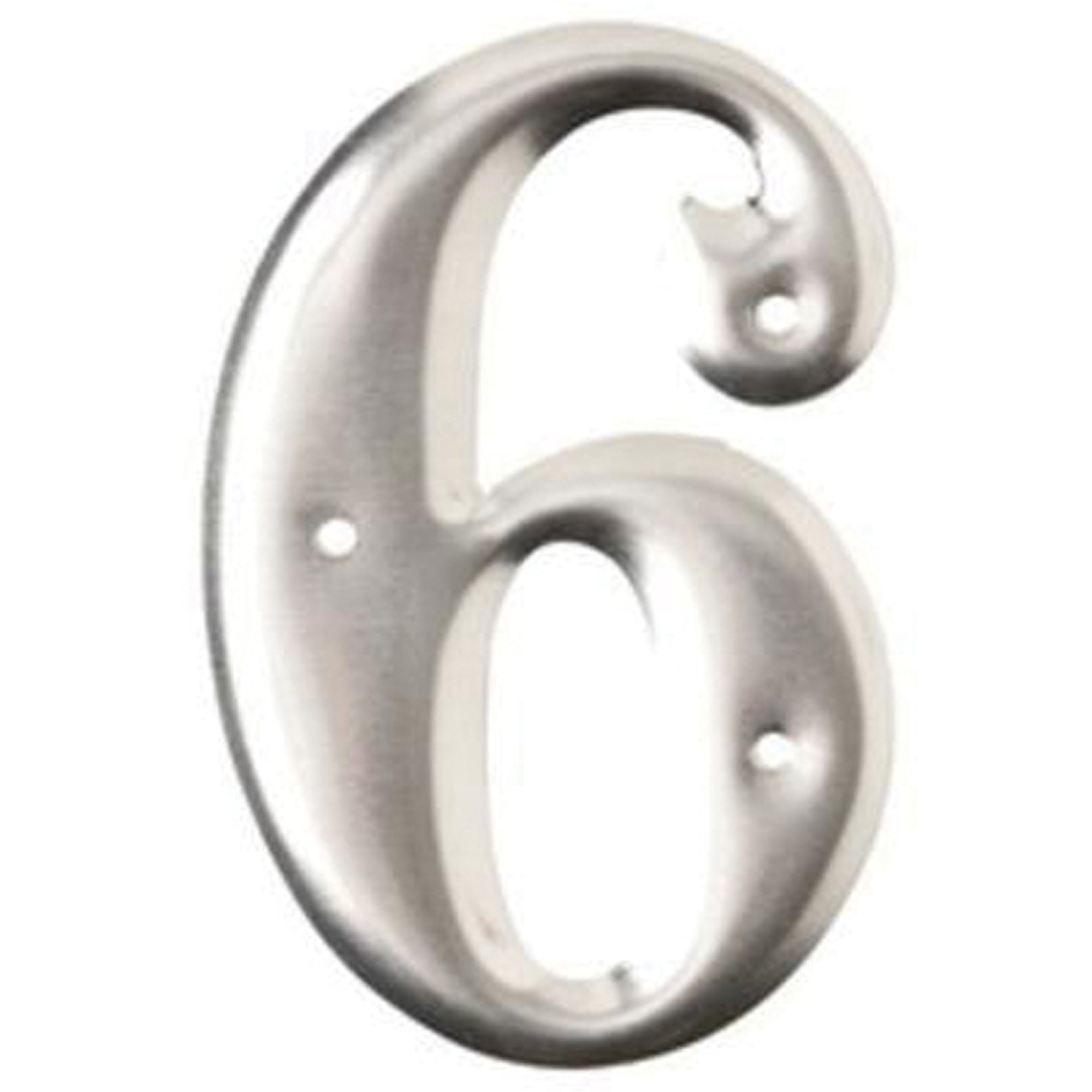 Étiquettes de lettres et chiffres embossés en aluminium, 6, 3" h, Argent