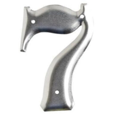 Étiquettes de lettres et chiffres embossés en aluminium, 7, 3" h, Argent