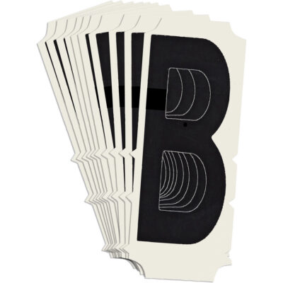 Étiquettes de lettres et chiffres gothiques individuels condensés Quick-AlignMD, B, 2" h, Noir