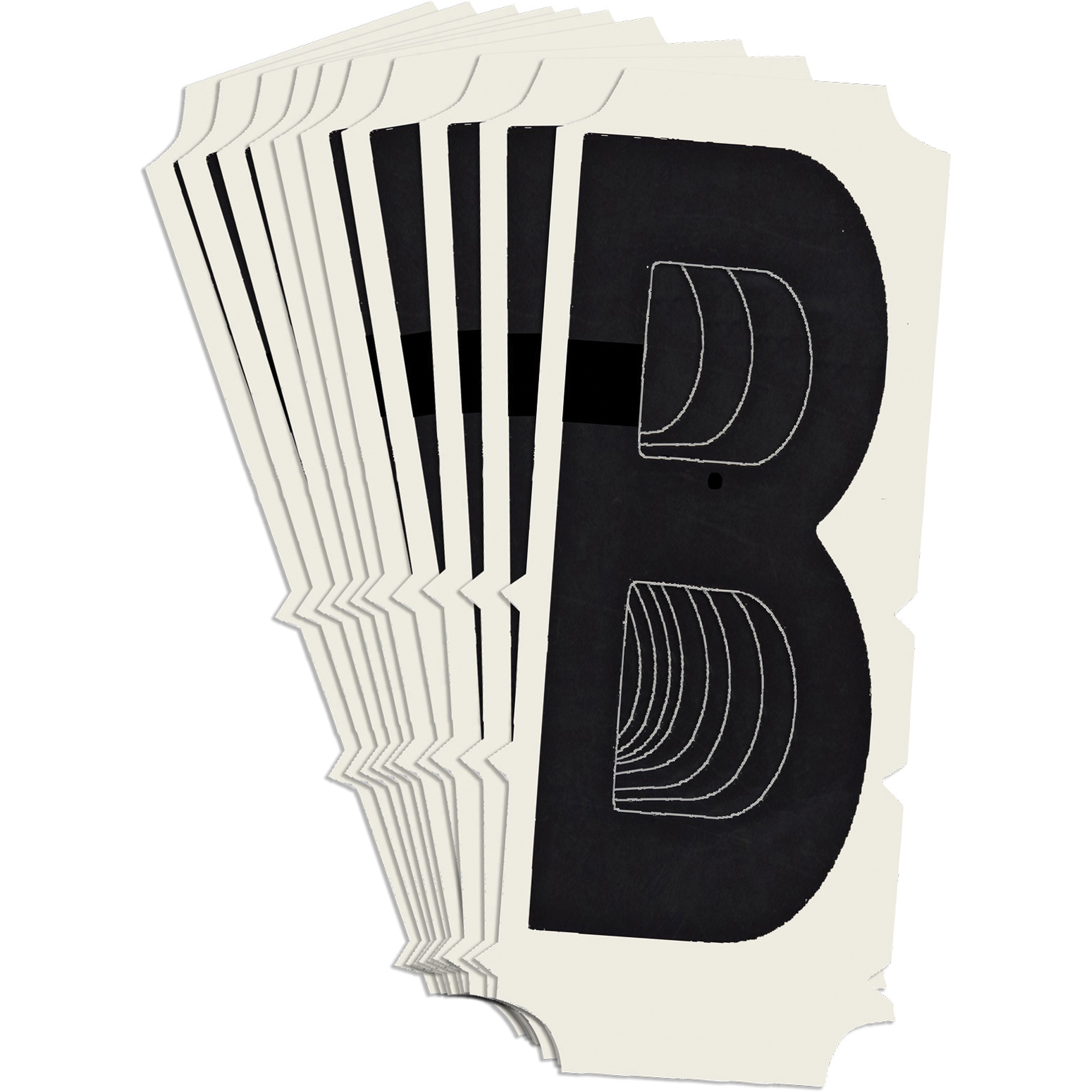 Étiquettes de lettres et chiffres gothiques individuels condensés Quick-AlignMD, B, 2" h, Noir