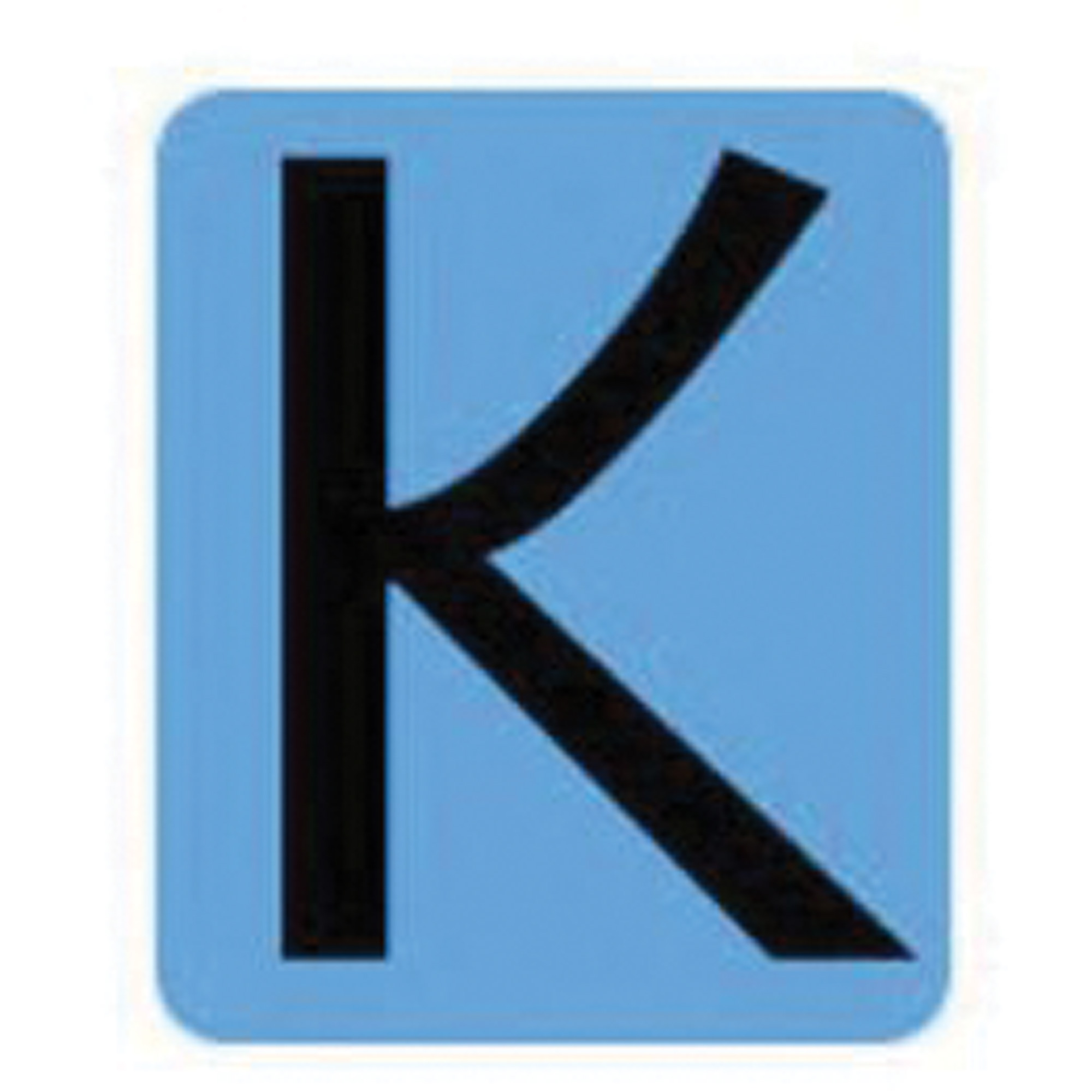 Étiquettes de lettres et chiffres gothiques individuels condensés Quick-AlignMD, K, 2" h, Noir