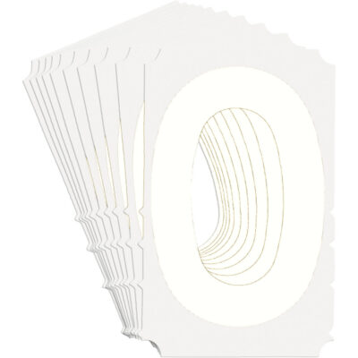 Étiquettes de lettres et chiffres gothiques individuels Quick-AlignMD, 0, 3" h, Blanc