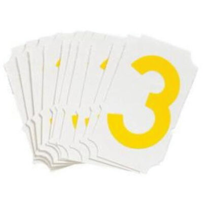 Étiquettes de lettres et chiffres gothiques individuels Quick-AlignMD, 3, 2" h, Jaune