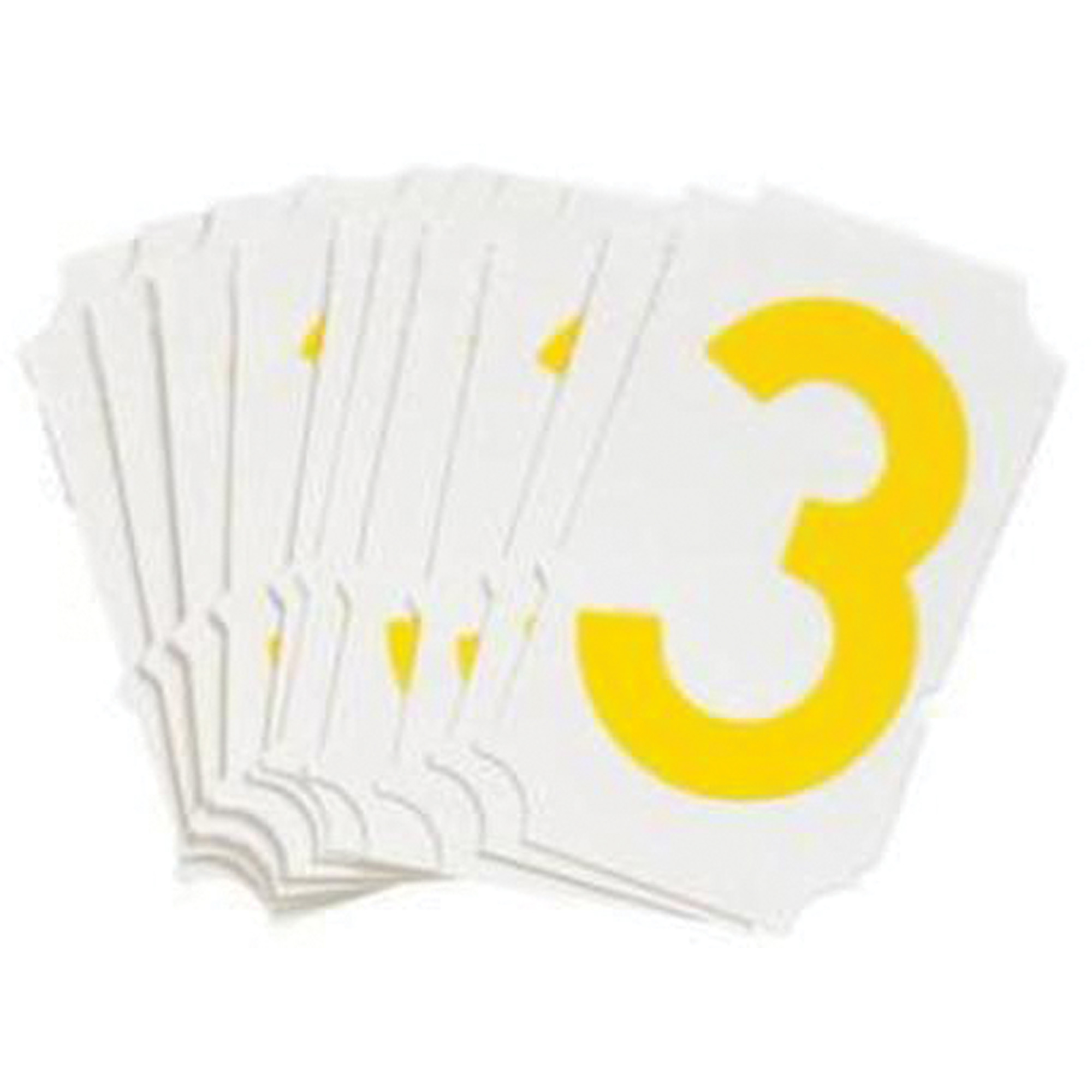Étiquettes de lettres et chiffres gothiques individuels Quick-AlignMD, 3, 2" h, Jaune