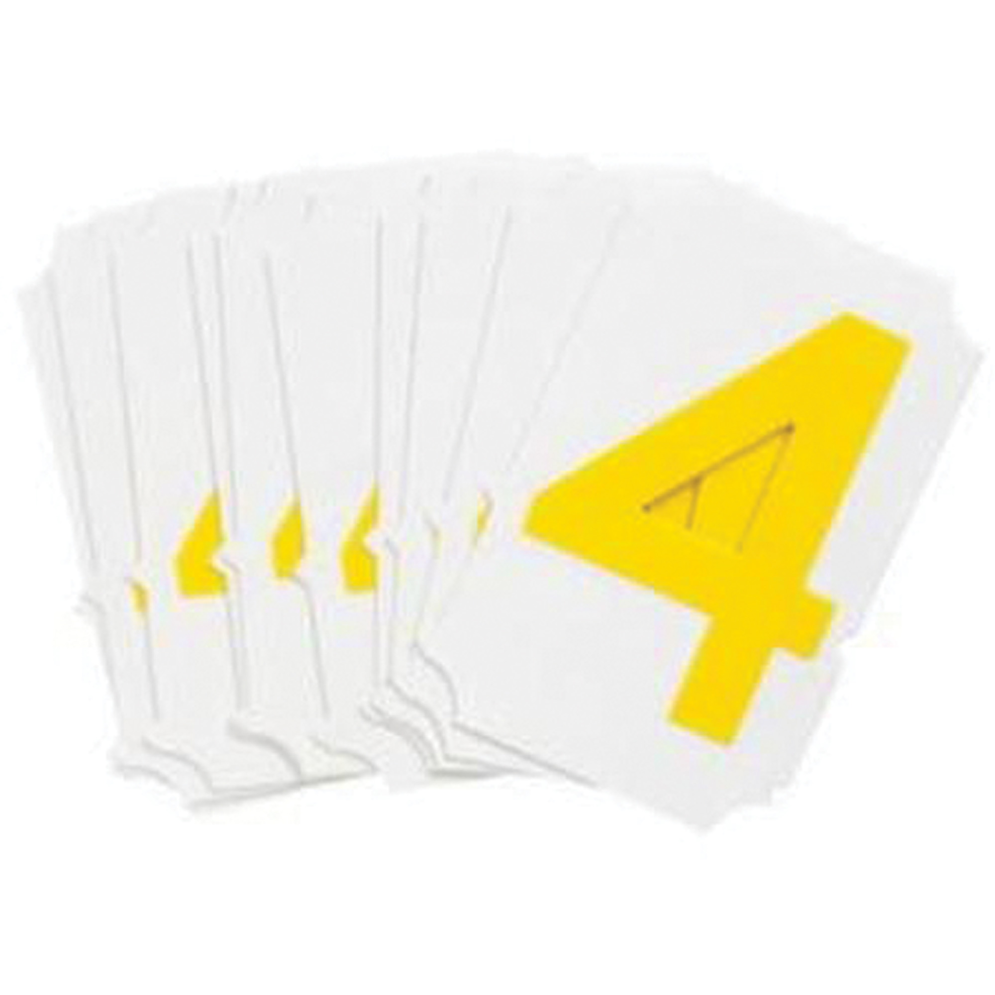 Étiquettes de lettres et chiffres gothiques individuels Quick-AlignMD, 4, 2" h, Jaune