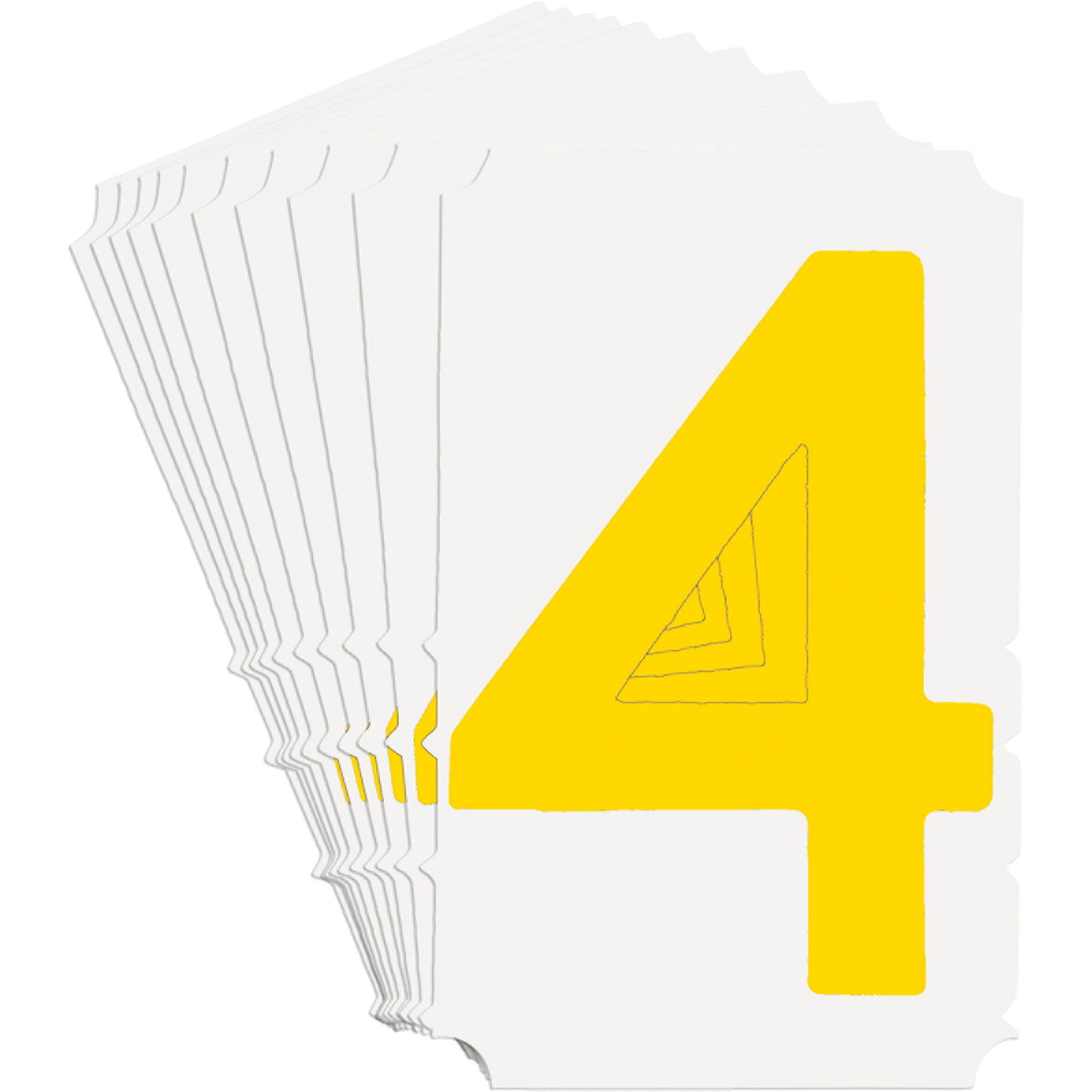 Étiquettes de lettres et chiffres gothiques individuels Quick-AlignMD, 4, 3" h, Jaune