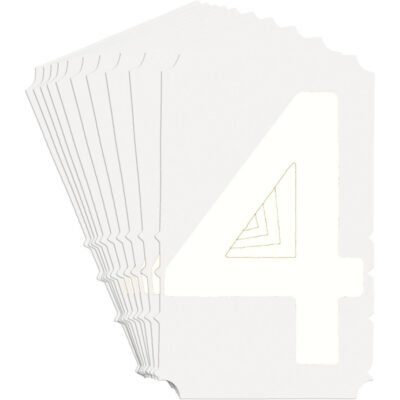 Étiquettes de lettres et chiffres gothiques individuels Quick-AlignMD, 4, 4" h, Blanc