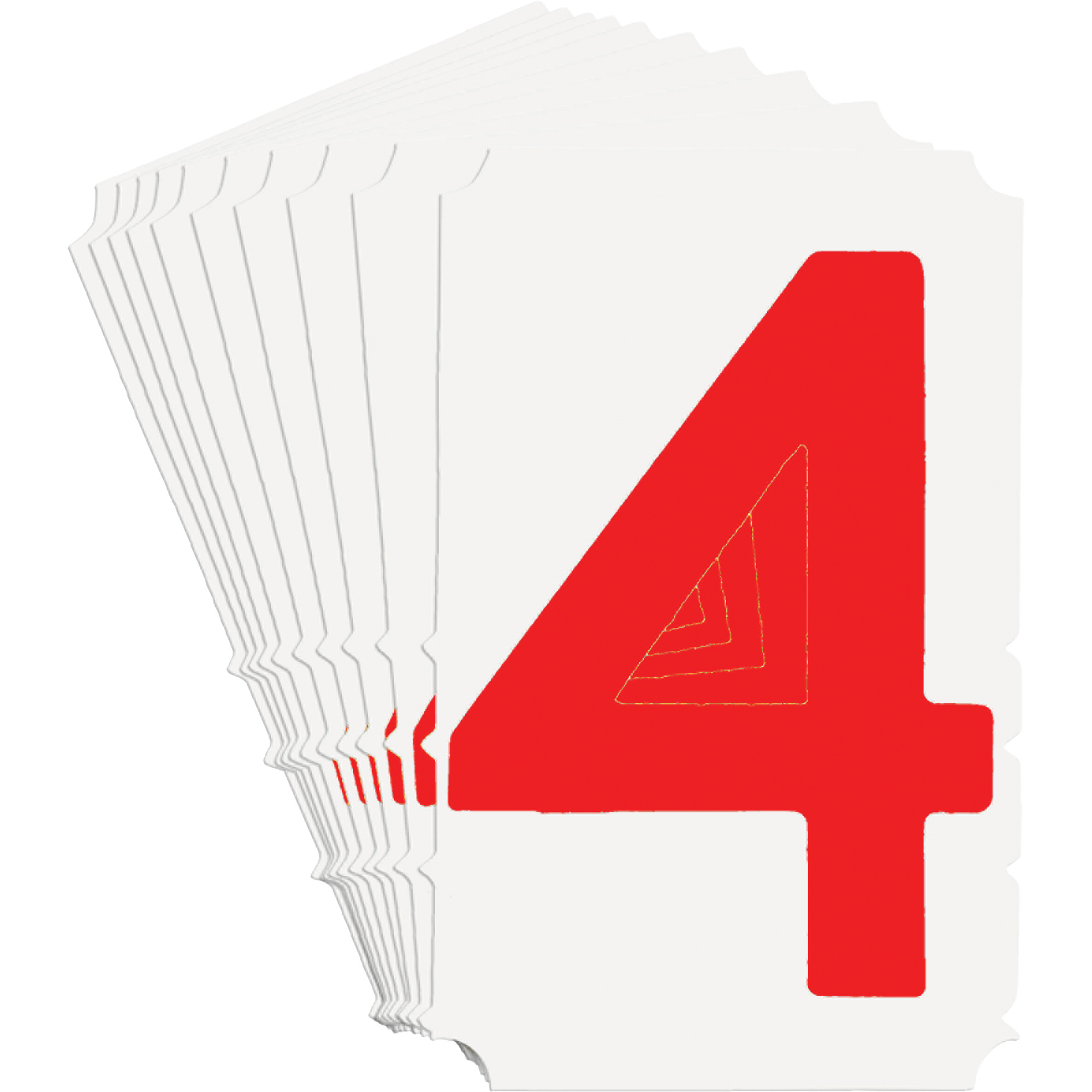 Étiquettes de lettres et chiffres gothiques individuels Quick-AlignMD, 4, 4" h, Rouge