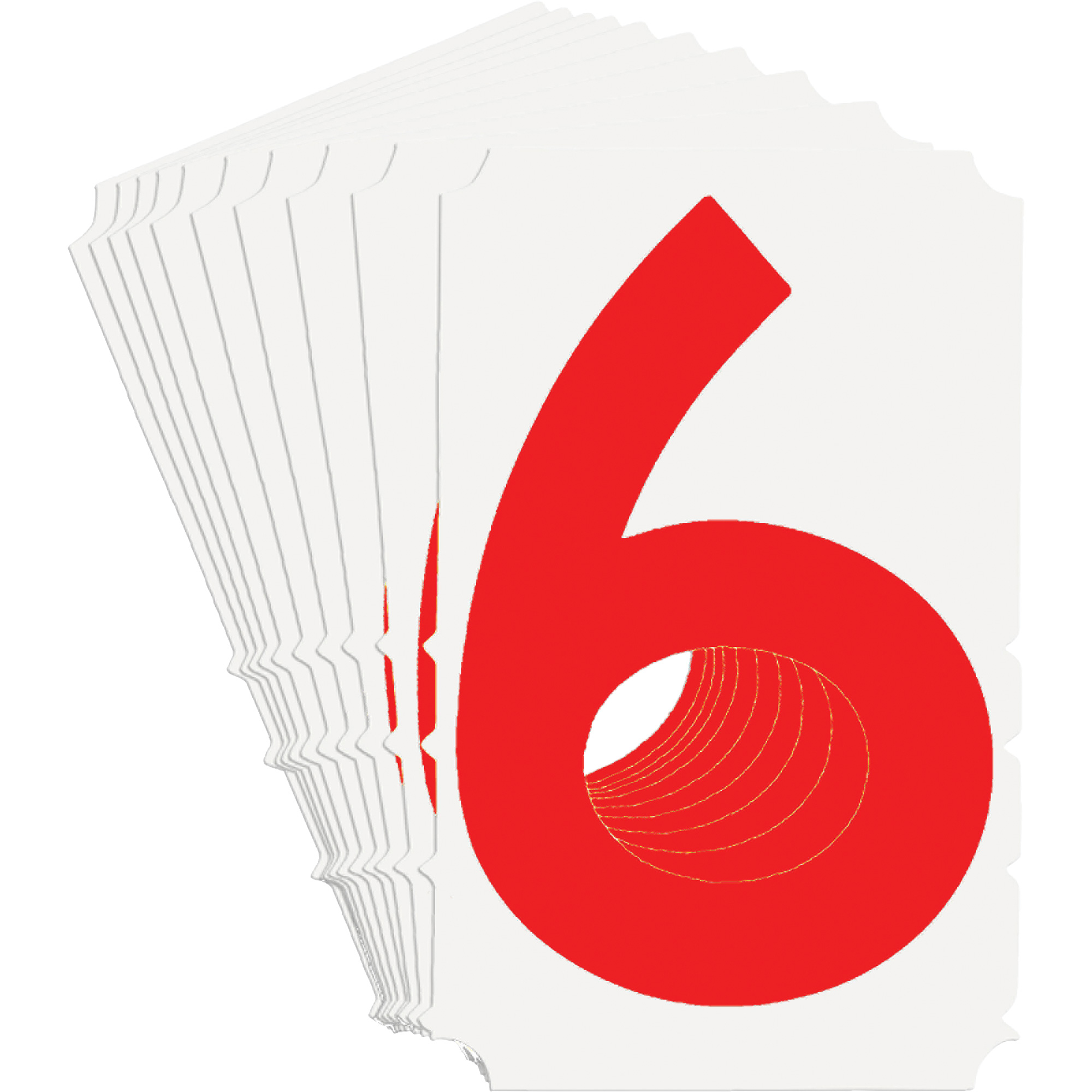 Étiquettes de lettres et chiffres gothiques individuels Quick-AlignMD, 6, 4" h, Rouge