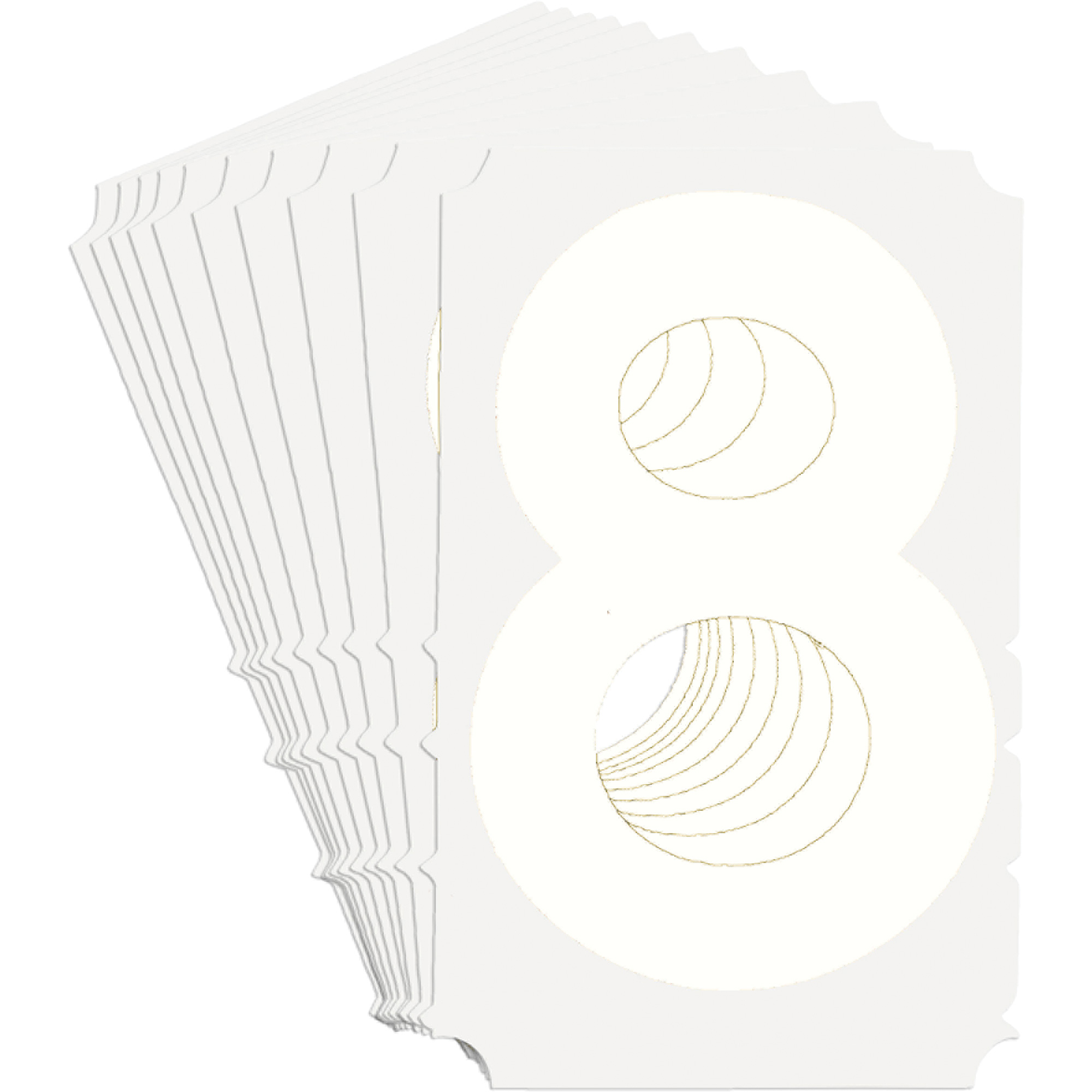 Étiquettes de lettres et chiffres gothiques individuels Quick-AlignMD, 8, 3" h, Blanc