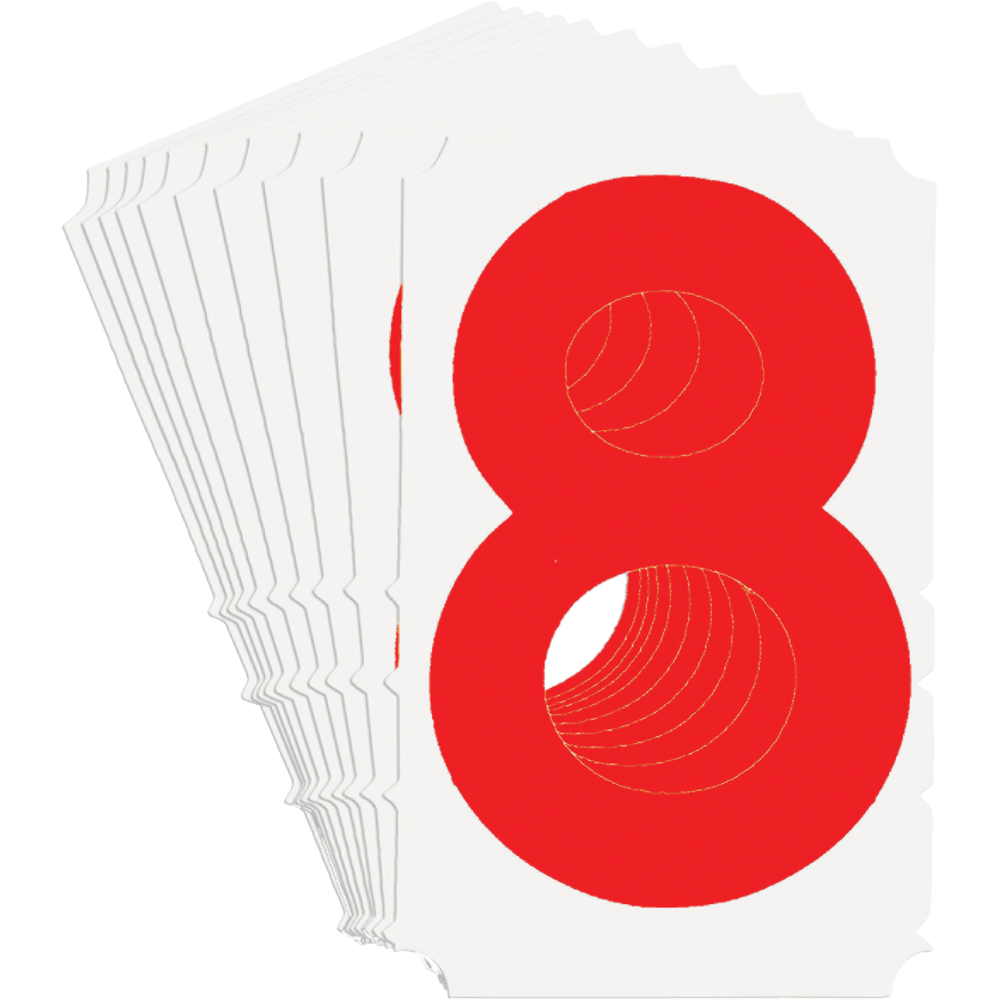 Étiquettes de lettres et chiffres gothiques individuels Quick-AlignMD, 8, 4" h, Rouge