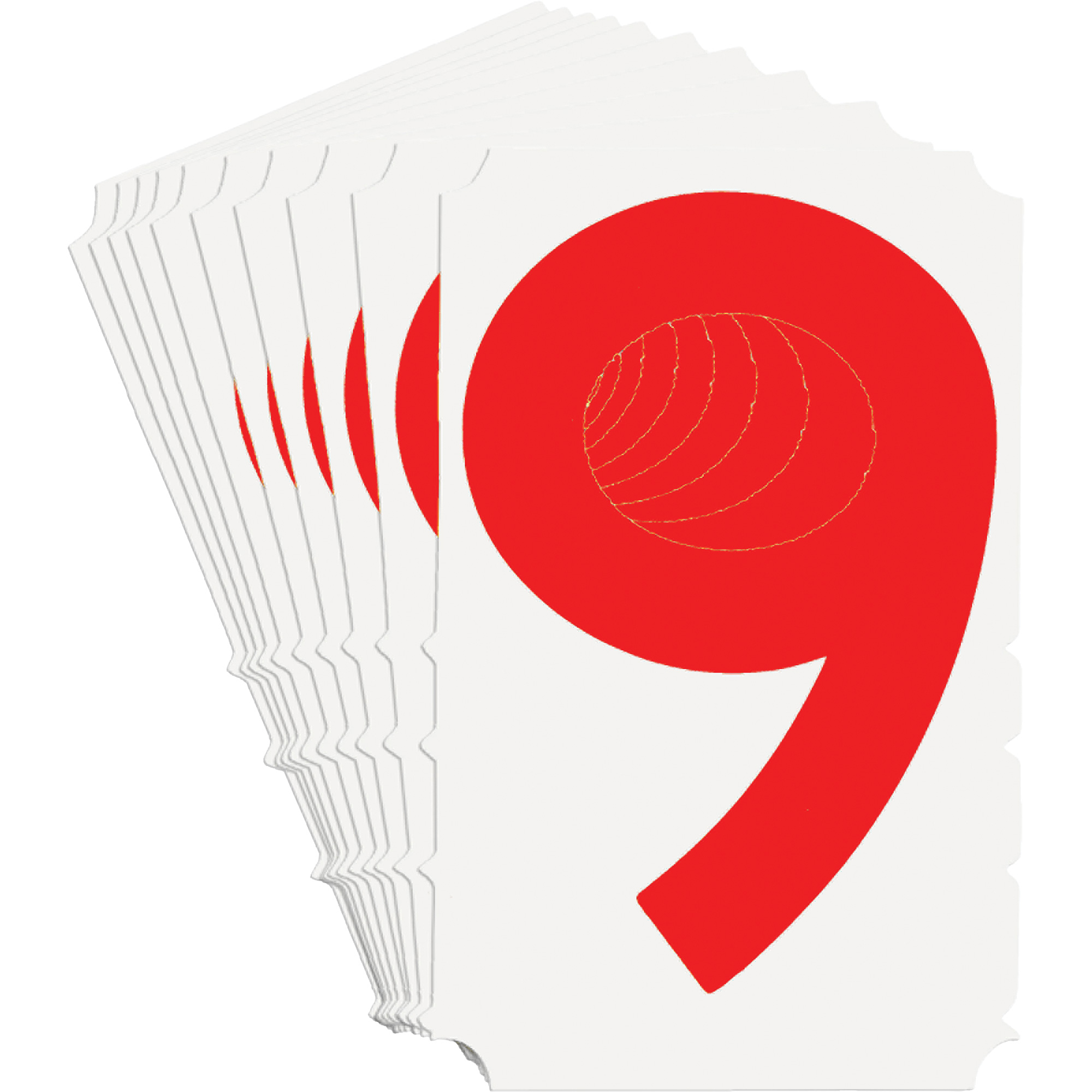 Étiquettes de lettres et chiffres gothiques individuels Quick-AlignMD, 9, 4" h, Rouge