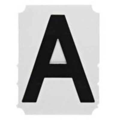 Étiquettes de lettres et chiffres gothiques individuels Quick-AlignMD, A, 1" h, Noir