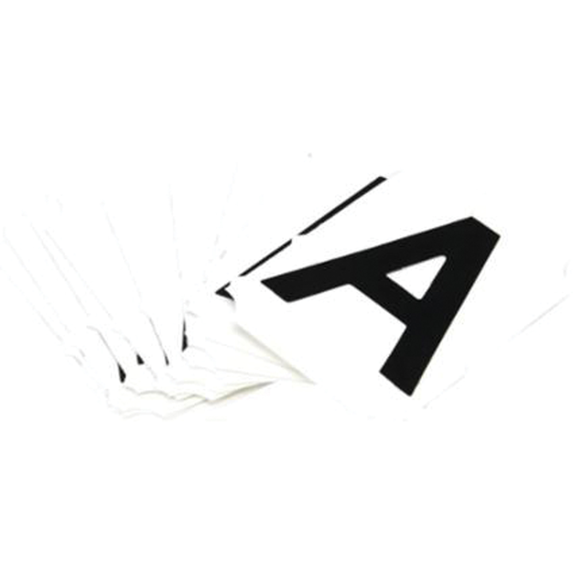 Étiquettes de lettres et chiffres gothiques individuels Quick-AlignMD, A, 2" h, Noir