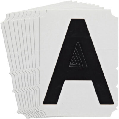Étiquettes de lettres et chiffres gothiques individuels Quick-AlignMD, A, 3" h, Noir