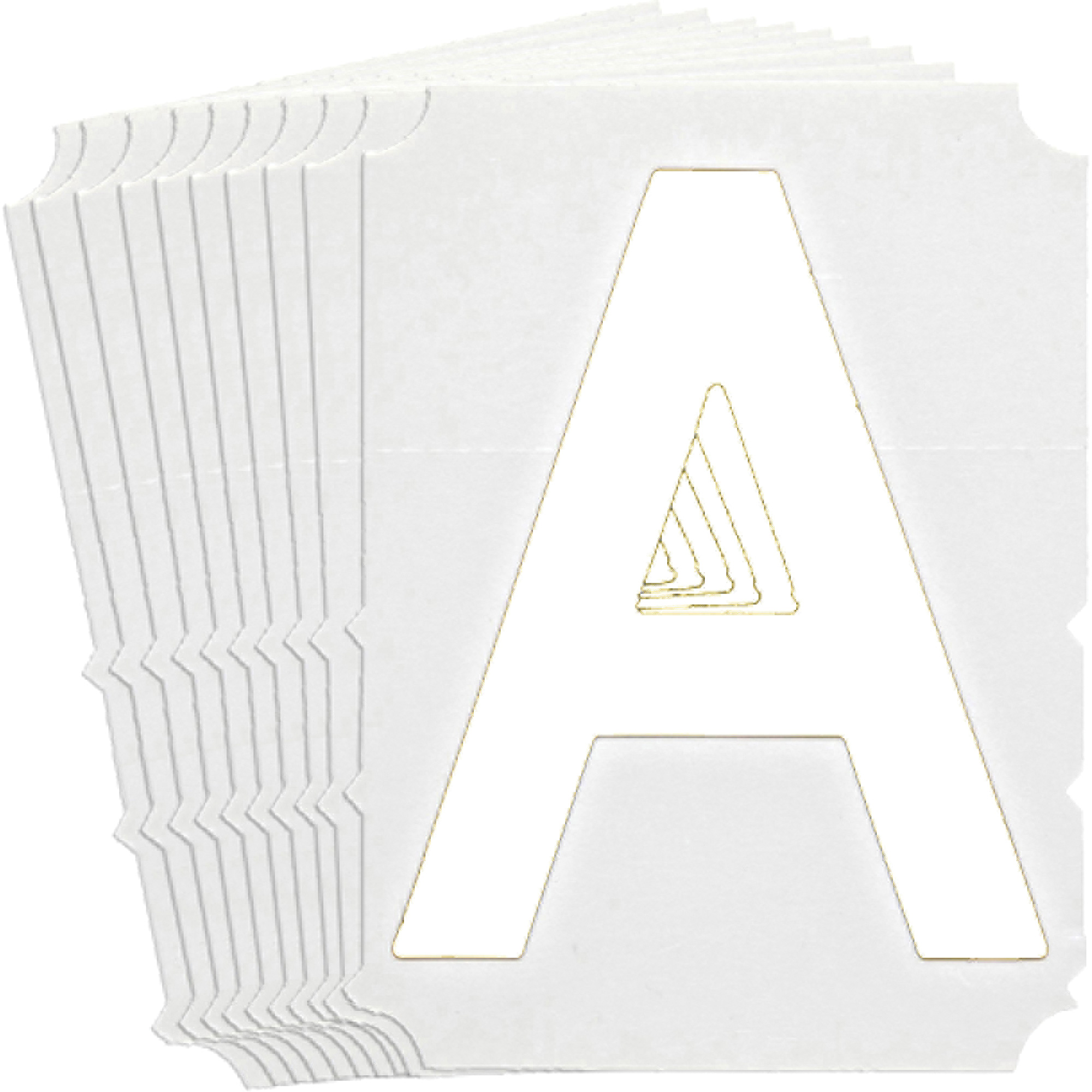 Étiquettes de lettres et chiffres gothiques individuels Quick-AlignMD, A, 4" h, Blanc