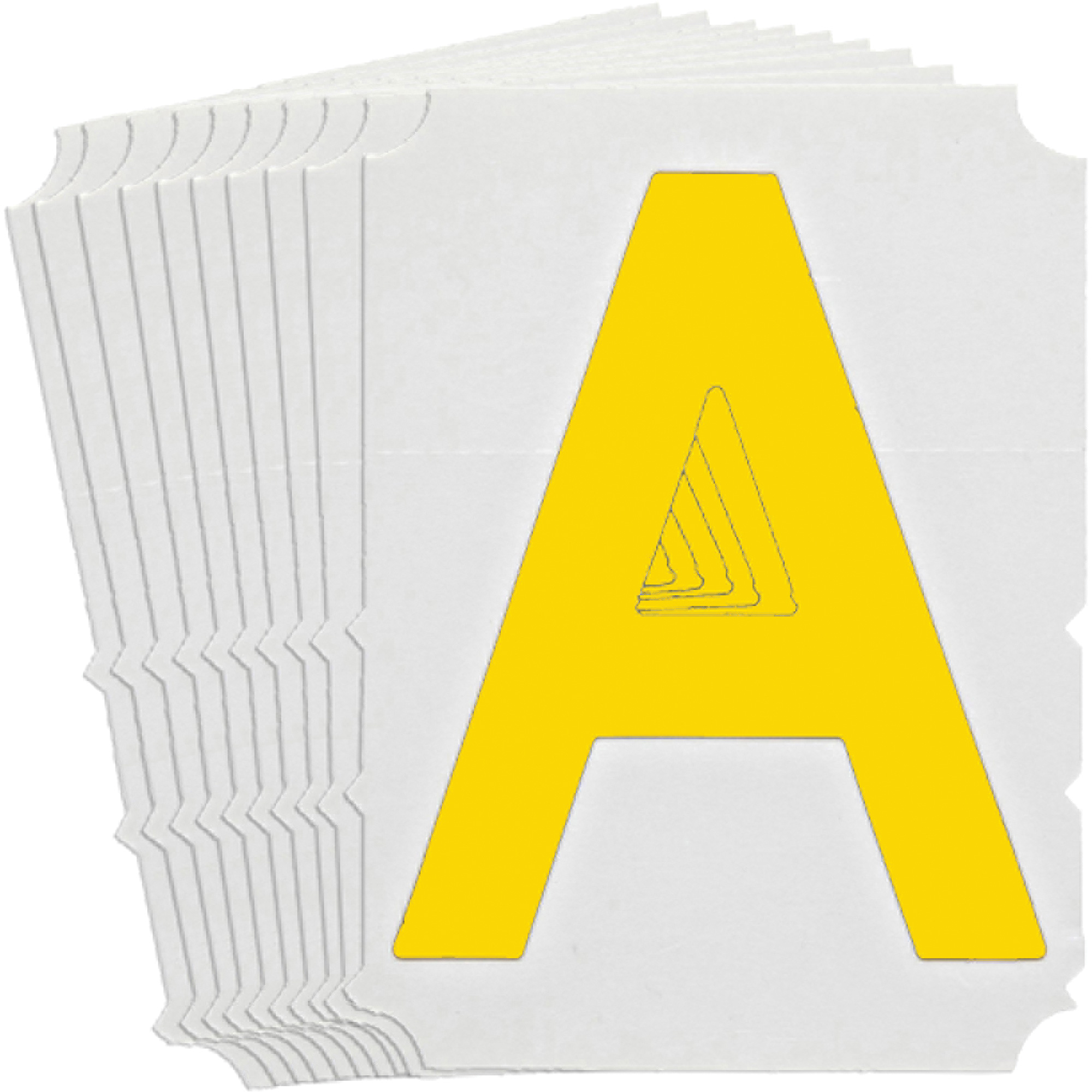 Étiquettes de lettres et chiffres gothiques individuels Quick-AlignMD, A, 4" h, Jaune