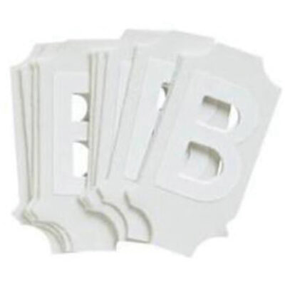 Étiquettes de lettres et chiffres gothiques individuels Quick-AlignMD, B, 2" h, Blanc