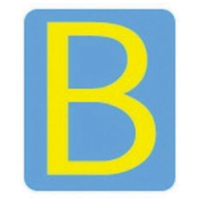 Étiquettes de lettres et chiffres gothiques individuels Quick-AlignMD, B, 2" h, Jaune