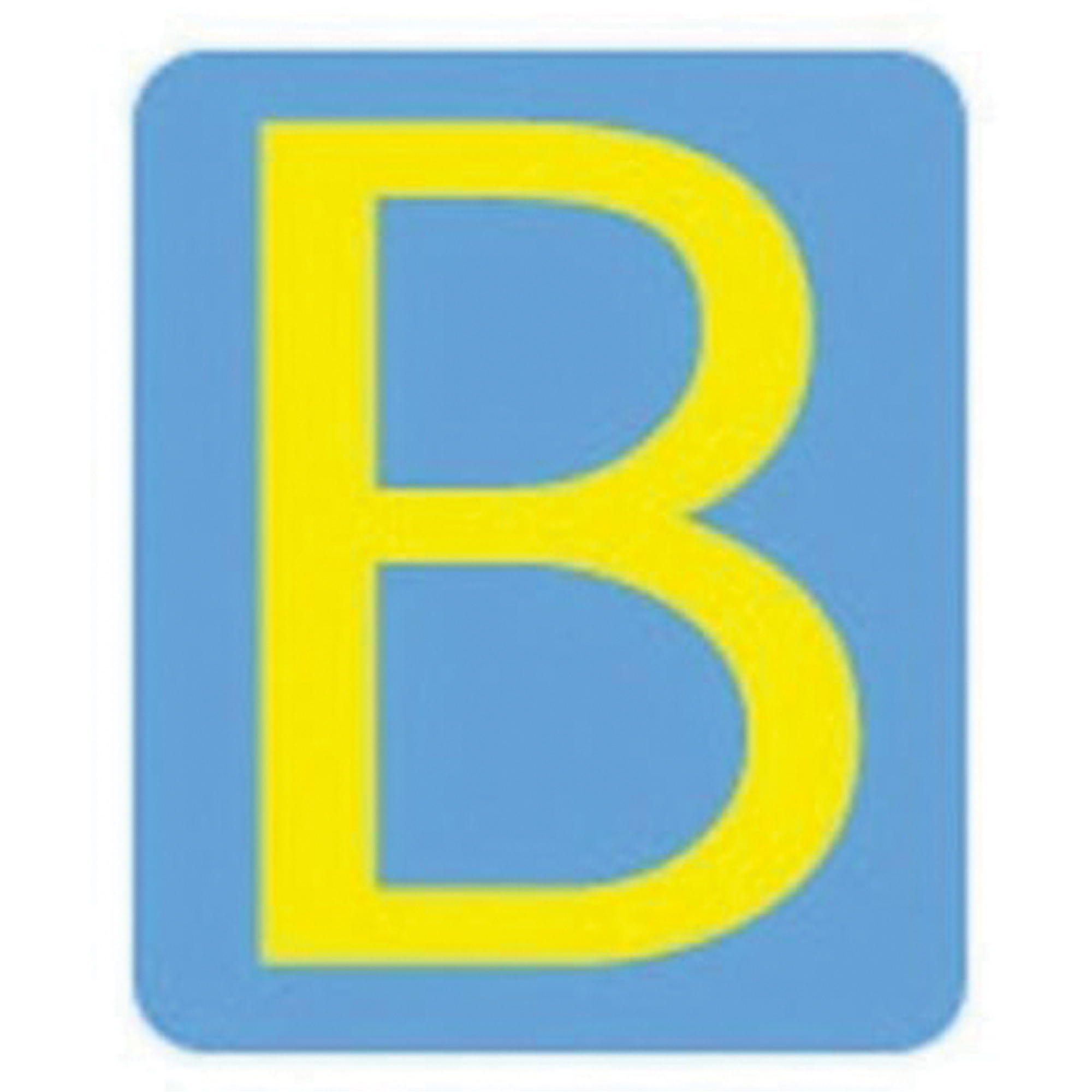 Étiquettes de lettres et chiffres gothiques individuels Quick-AlignMD, B, 2" h, Jaune