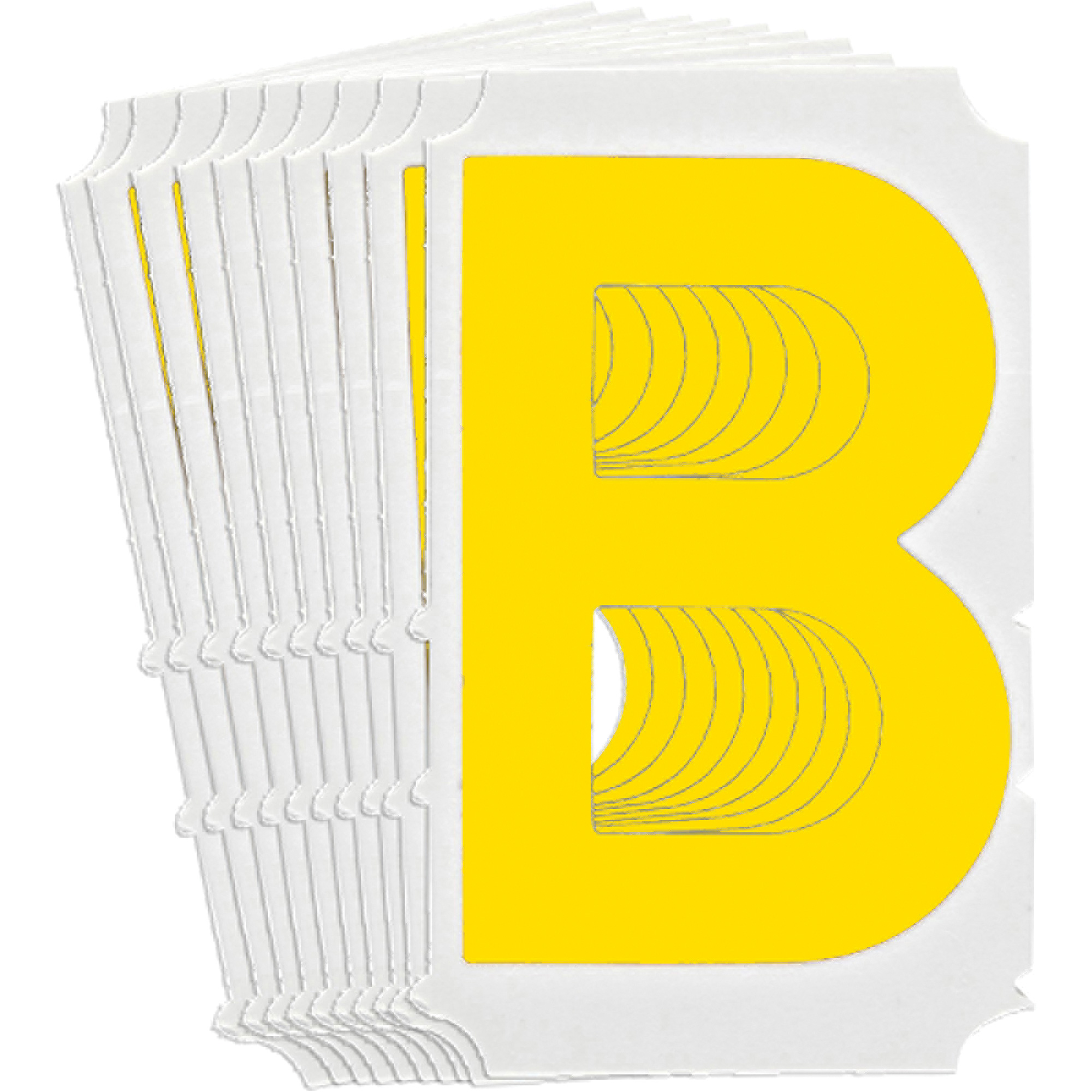 Étiquettes de lettres et chiffres gothiques individuels Quick-AlignMD, B, 3" h, Jaune