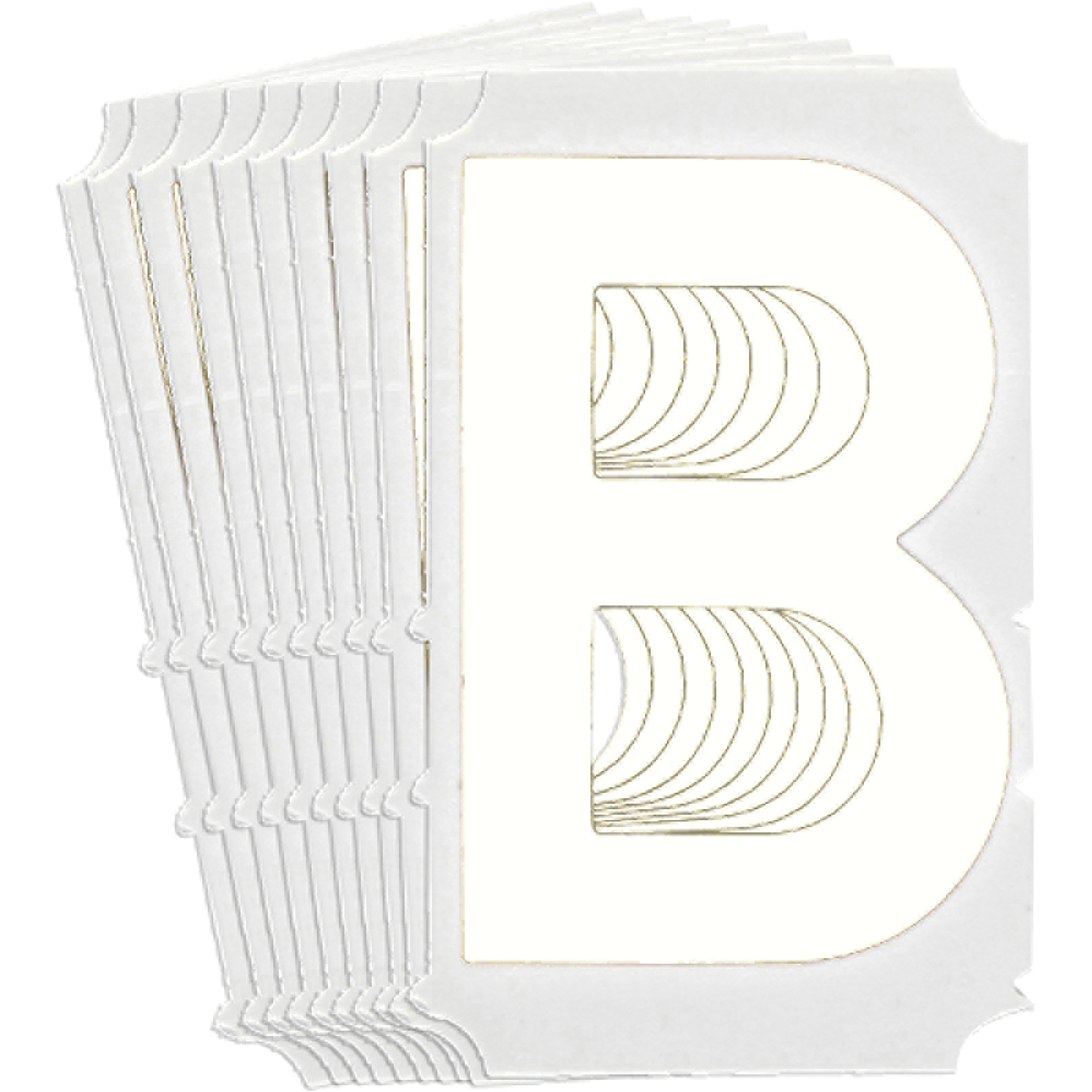 Étiquettes de lettres et chiffres gothiques individuels Quick-AlignMD, B, 4" h, Blanc