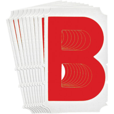 Étiquettes de lettres et chiffres gothiques individuels Quick-AlignMD, B, 4" h, Rouge