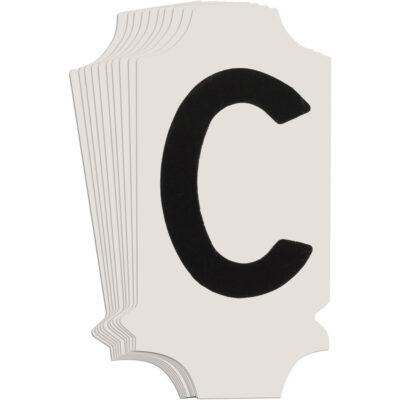 Étiquettes de lettres et chiffres gothiques individuels Quick-AlignMD, C, 1" h, Noir