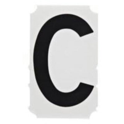 Étiquettes de lettres et chiffres gothiques individuels Quick-AlignMD, C, 2" h, Noir