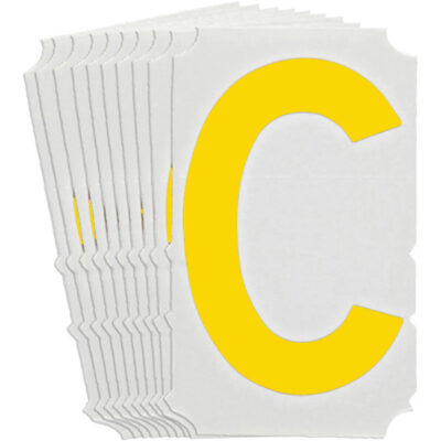 Étiquettes de lettres et chiffres gothiques individuels Quick-AlignMD, C, 3" h, Jaune