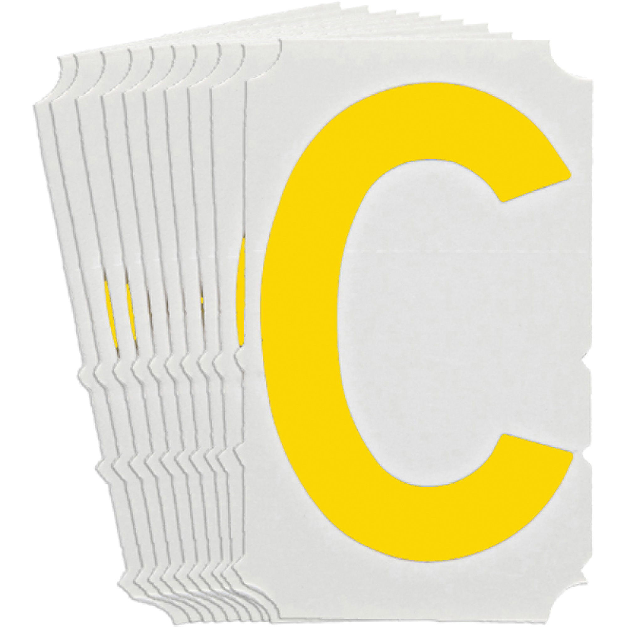 Étiquettes de lettres et chiffres gothiques individuels Quick-AlignMD, C, 3" h, Jaune