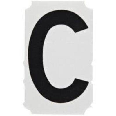 Étiquettes de lettres et chiffres gothiques individuels Quick-AlignMD, C, 3" h, Noir