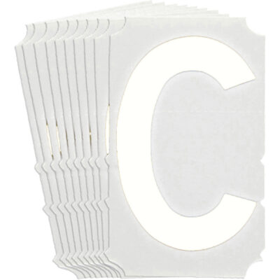 Étiquettes de lettres et chiffres gothiques individuels Quick-AlignMD, C, 4" h, Blanc