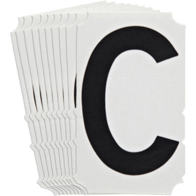 Étiquettes de lettres et chiffres gothiques individuels Quick-AlignMD, C, 4" h, Noir