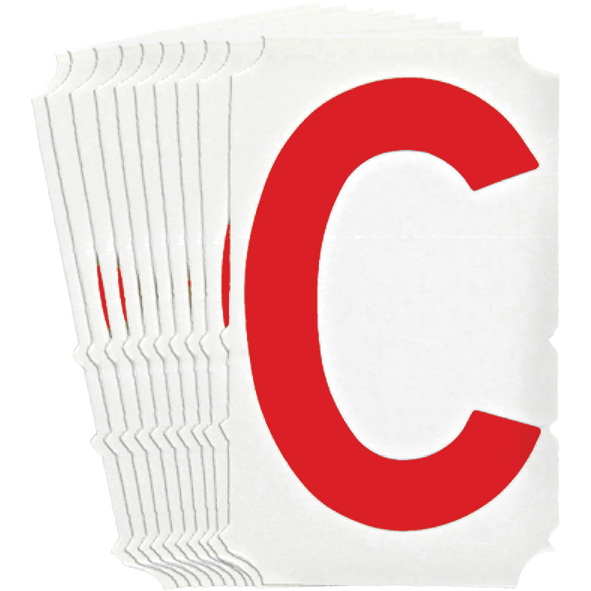 Étiquettes de lettres et chiffres gothiques individuels Quick-AlignMD, C, 4" h, Rouge