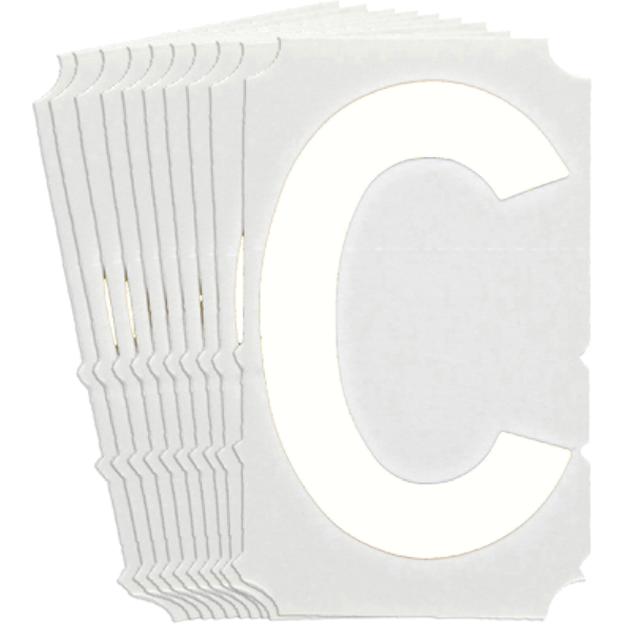 Étiquettes de lettres et chiffres gothiques individuels Quick-AlignMD, C, 6" h, Blanc