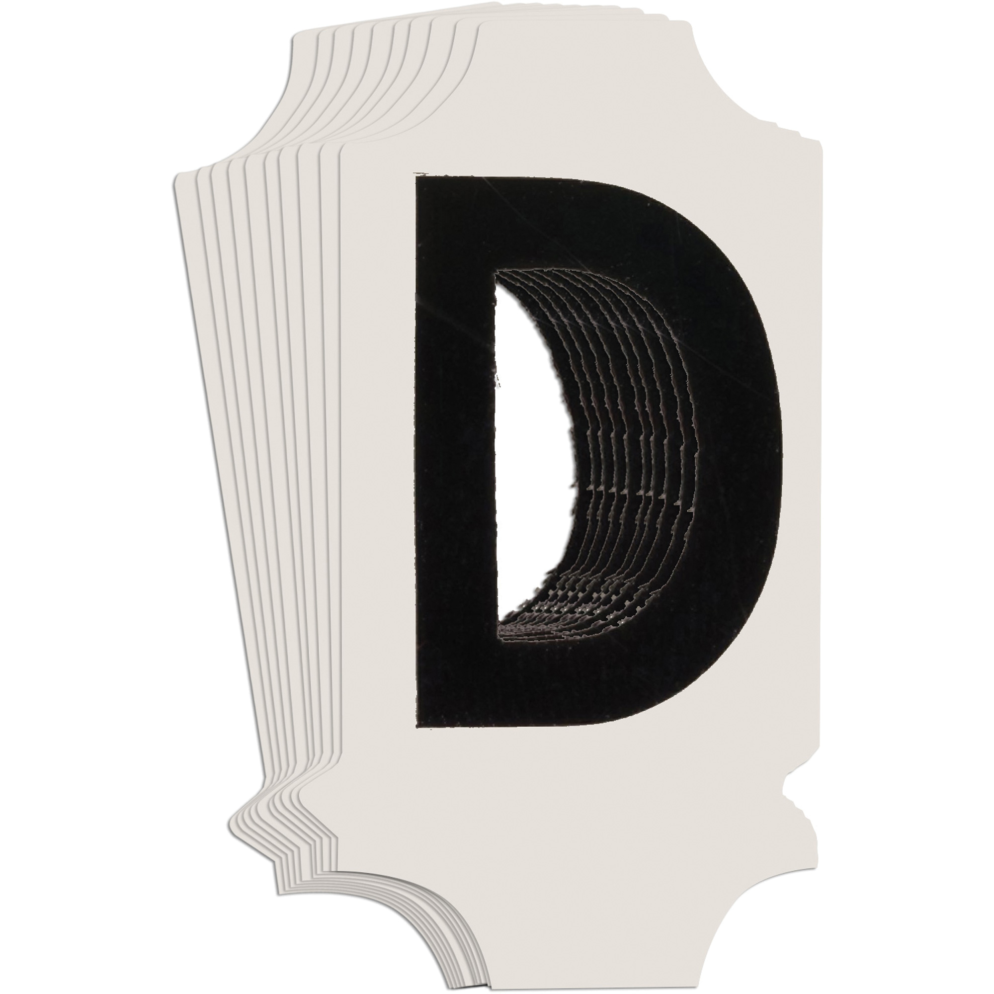 Étiquettes de lettres et chiffres gothiques individuels Quick-AlignMD, D, 1" h, Noir