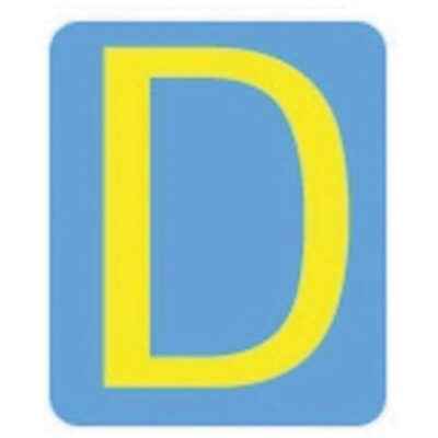 Étiquettes de lettres et chiffres gothiques individuels Quick-AlignMD, D, 2" h, Jaune