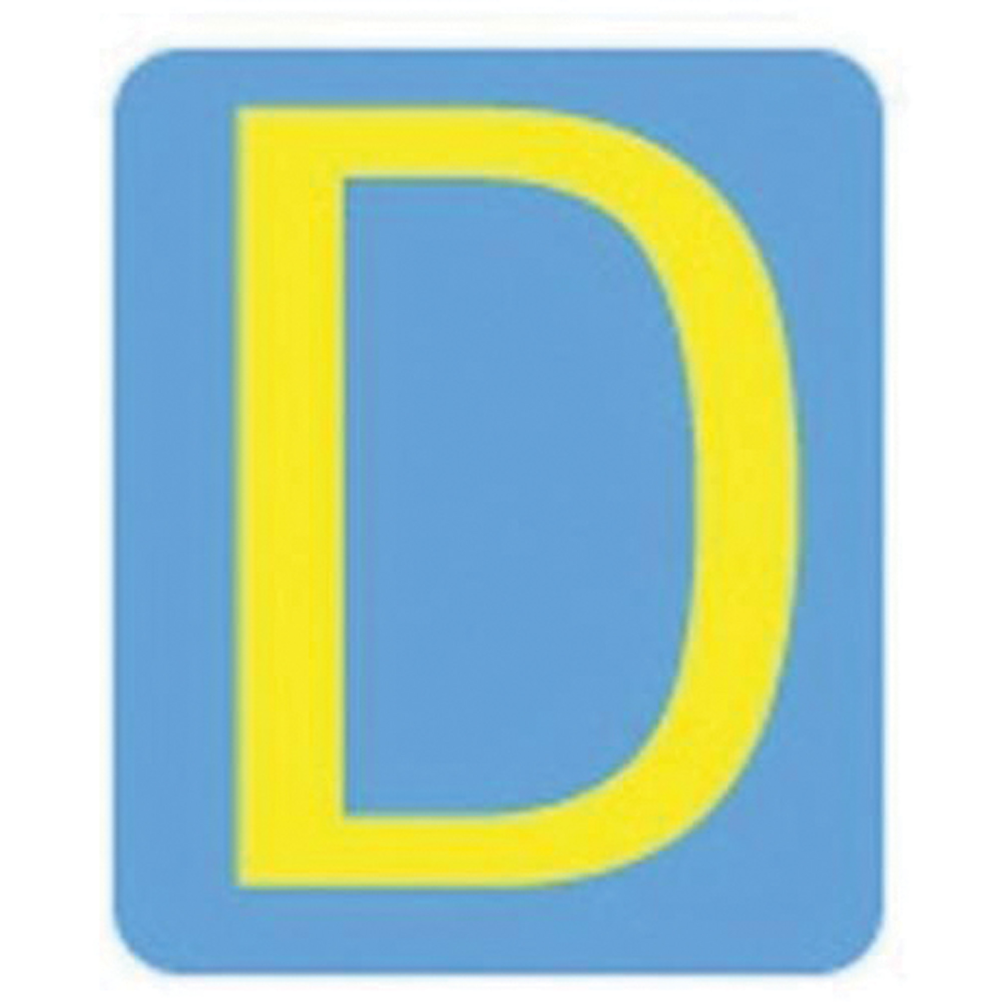 Étiquettes de lettres et chiffres gothiques individuels Quick-AlignMD, D, 2" h, Jaune
