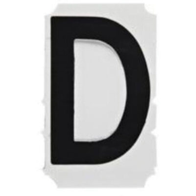 Étiquettes de lettres et chiffres gothiques individuels Quick-AlignMD, D, 2" h, Noir