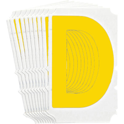Étiquettes de lettres et chiffres gothiques individuels Quick-AlignMD, D, 3" h, Jaune
