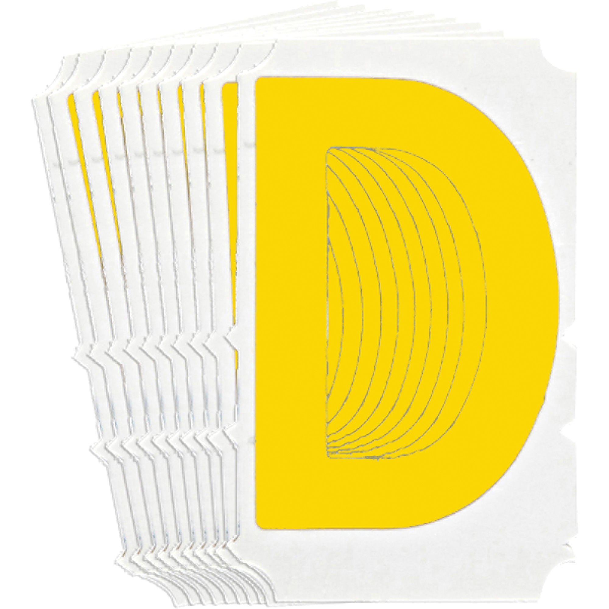 Étiquettes de lettres et chiffres gothiques individuels Quick-AlignMD, D, 3" h, Jaune